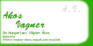 akos vagner business card